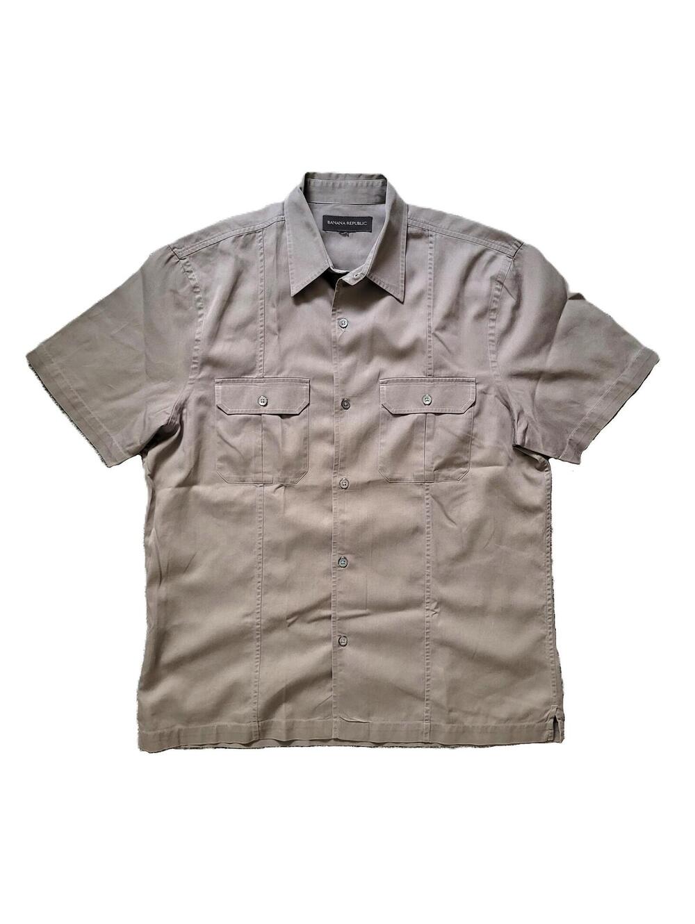 Banana Republic Mens XL Safari Camp Button Short Sleeve